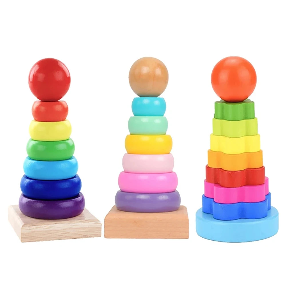Rainbow Ring Stacking and Sorting Toy for Kids