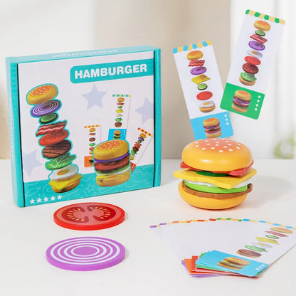 Hamburger Matching and Stacking Pretend Play Set