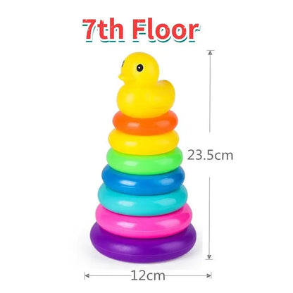 Rainbow Duck Ring Stacking Tower for Kids