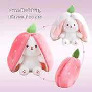 Convertible Strawberry Bunny Plush Toy