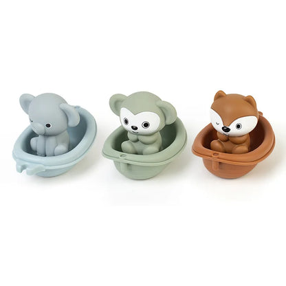 Stackable Floating Boat and Animal Bath Toy Set