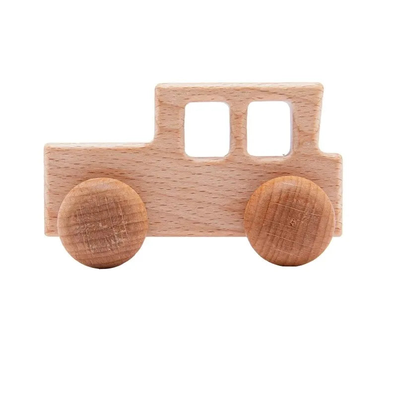 Wooden Push Along Vehicle Toy for Kids Ages 3 Plus