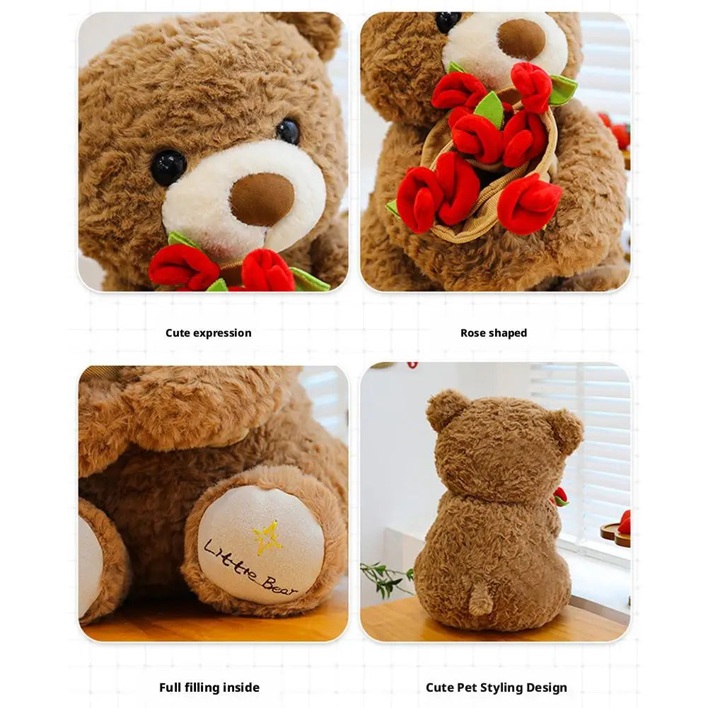 Rose Bouquet Teddy Bear Plush Toy