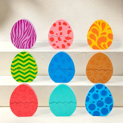 Wooden Dinosaur Egg Number and Color Matching Puzzle