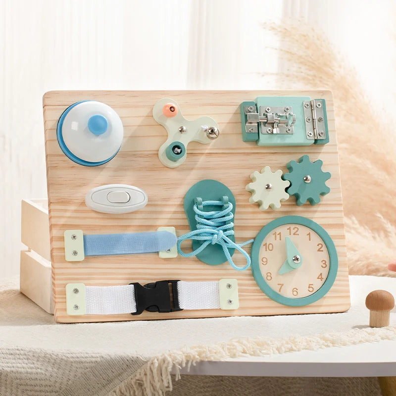 Wooden Steering Wheel Busy Board for Kids Ages 3 to 6
