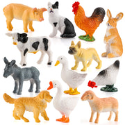 12 Piece Farm and Wild Animal Figure Playset