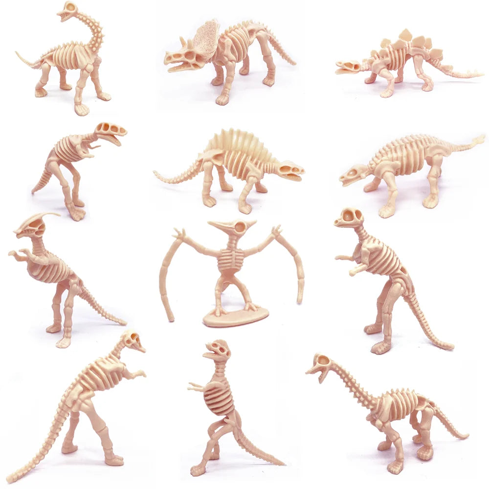12 Piece Dinosaur Skeleton Figure Set