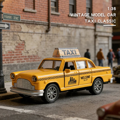 Classic Yellow Taxi Die Cast Pull Back Car