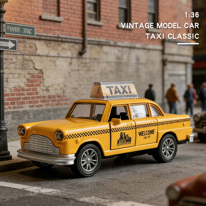 Classic Yellow Taxi Die Cast Pull Back Car