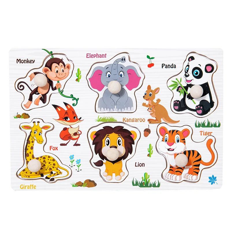 Wooden 3D Matching Puzzle Board for Kids