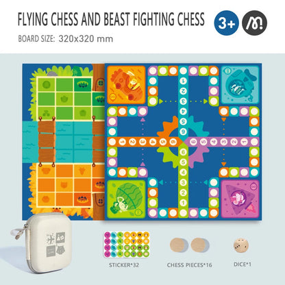 Portable 2-in-1 Animal Board Game Set for Kids