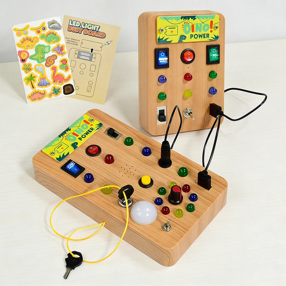 LED Switch Busy Board for Kids Ages 3 Plus