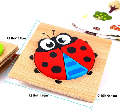 Wooden Animal and Vehicle Chunky Puzzle for Kids