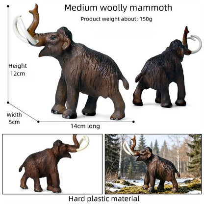 Realistic Woolly Mammoth and Elephant Animal Figure