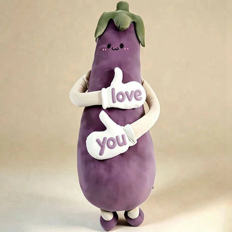 Mango and Eggplant Character Plush Pillow