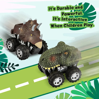 Dinosaur Pull Back Car Toy Set for Kids