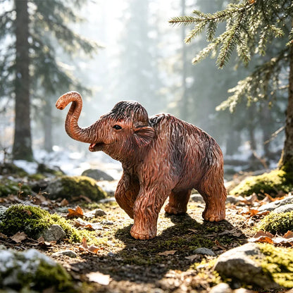 Realistic Woolly Mammoth and Elephant Animal Figure