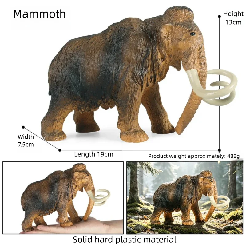 Realistic Woolly Mammoth and Elephant Animal Figure