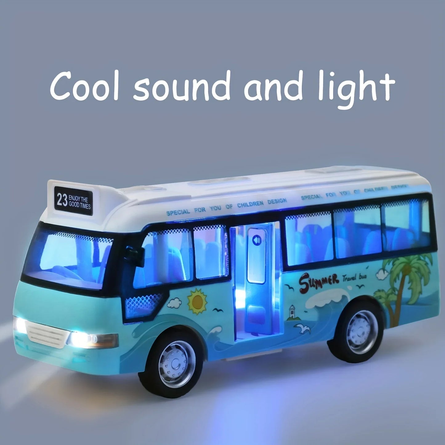 City Bus Toy with Sound Lights and Opening Doors
