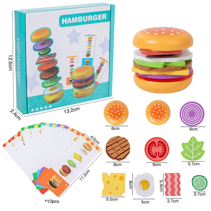 Hamburger Matching and Stacking Pretend Play Set