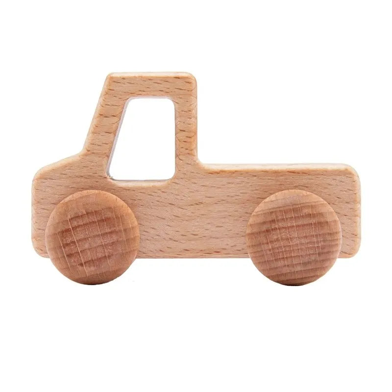 Wooden Push Along Vehicle Toy for Kids Ages 3 Plus