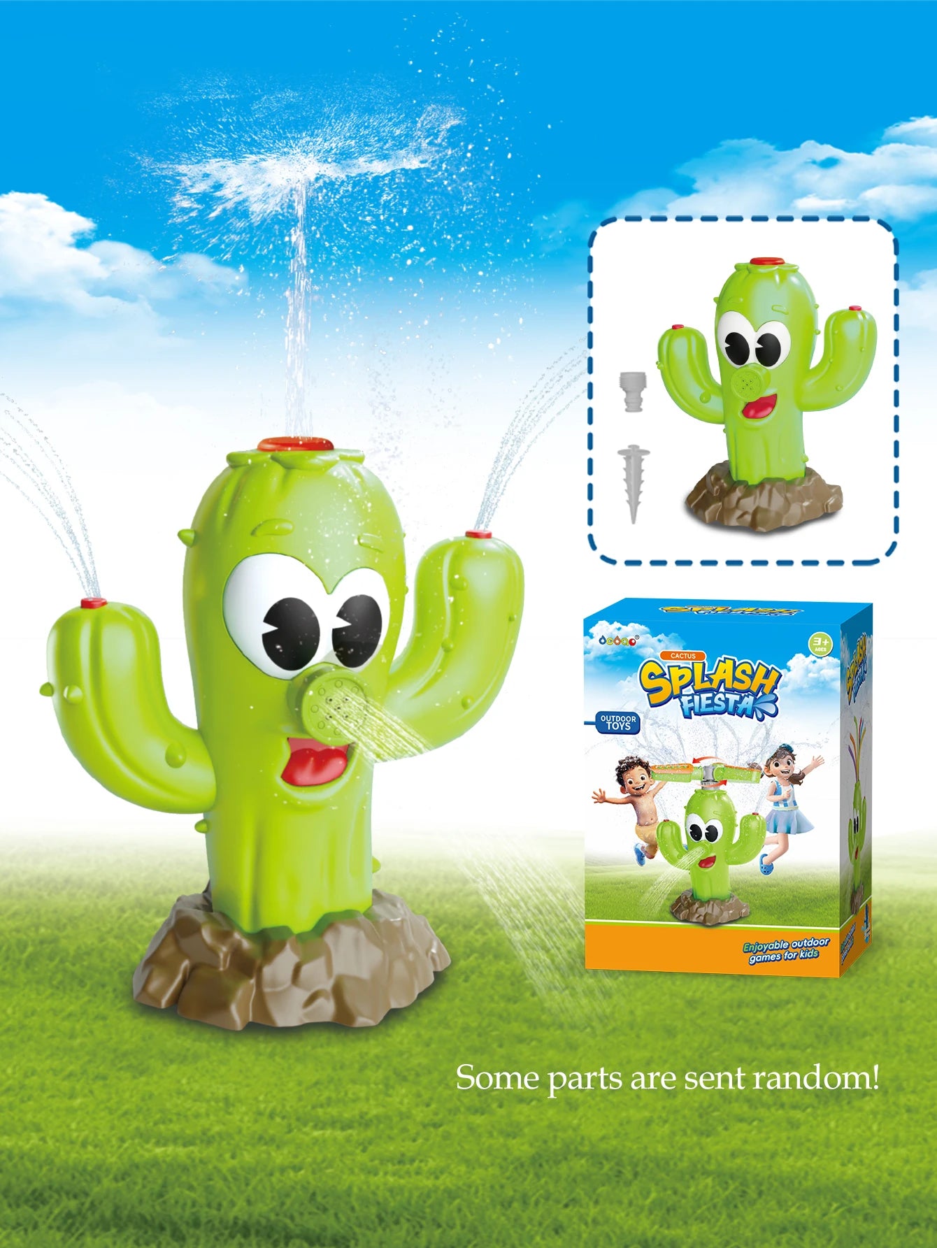 Cactus Sprinkler Toy for Outdoor Water Play