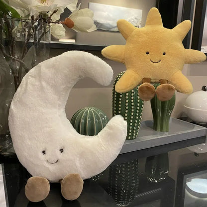 Smiling Sun and Moon Stuffed Plush Toy