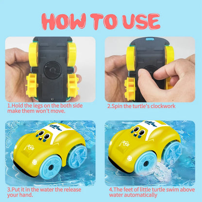 Clockwork Floating Bath Car Toy for Kids