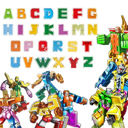 26 Piece Alphabet Transforming Robot Toy Set