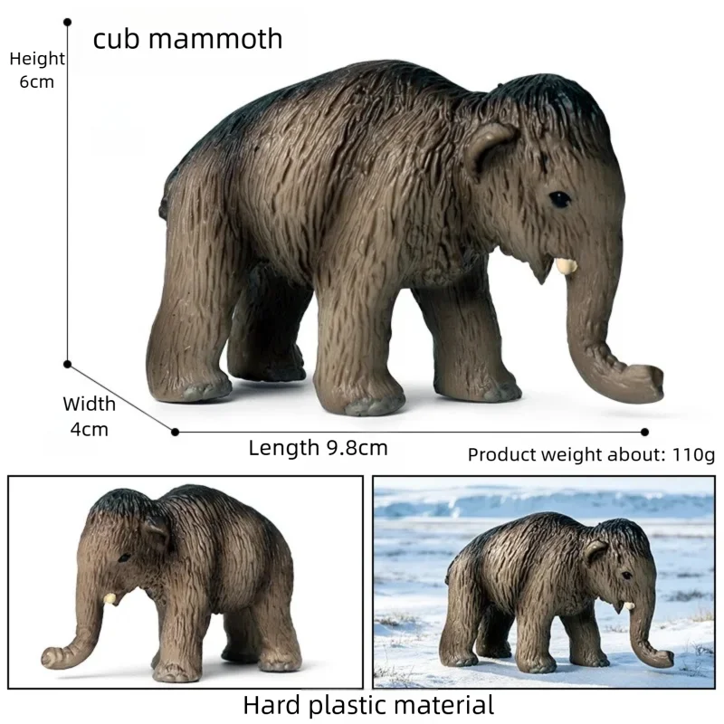 Realistic Woolly Mammoth and Elephant Animal Figure