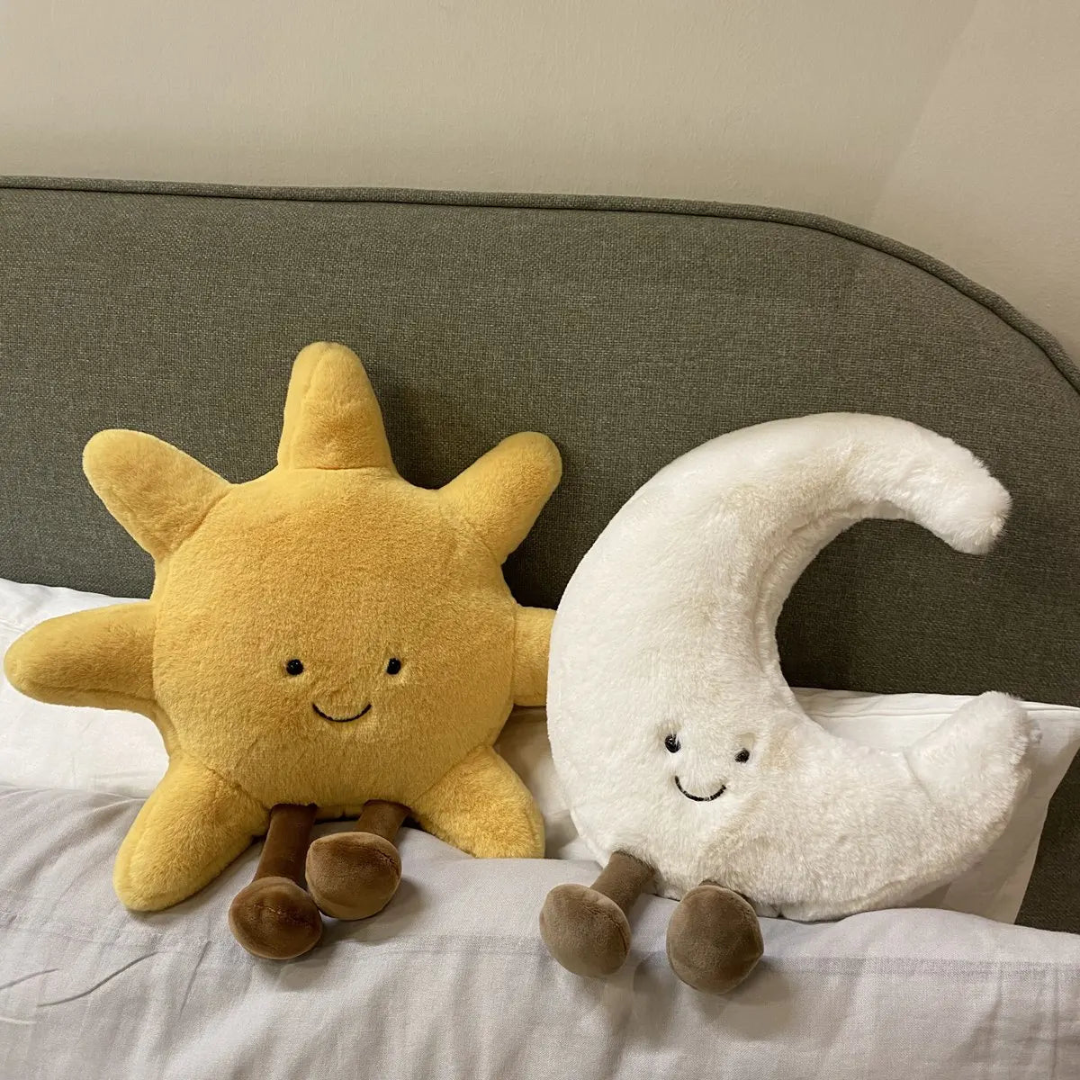 Smiling Sun and Moon Stuffed Plush Toy