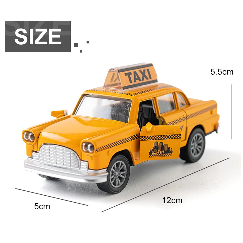 Classic Yellow Taxi Die Cast Pull Back Car
