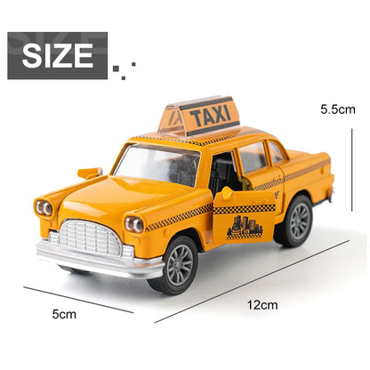 Classic Yellow Taxi Die Cast Pull Back Car