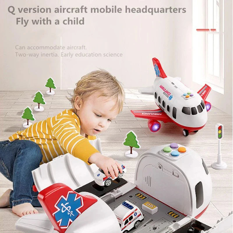 Large Airplane Carrier Toy with Mini Vehicles