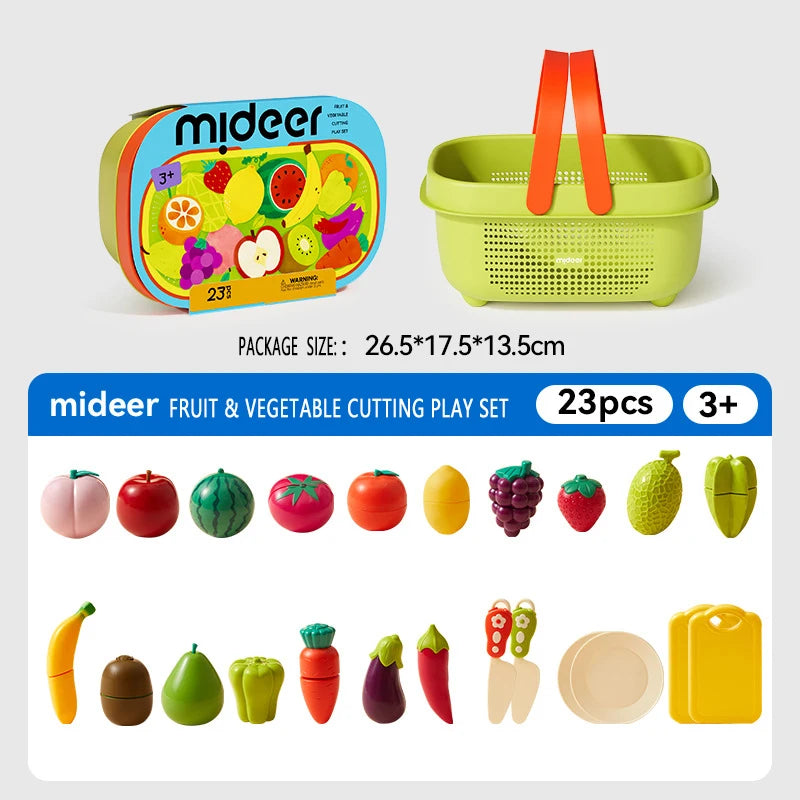 23 Piece Fruit and Vegetable Cutting Play Set