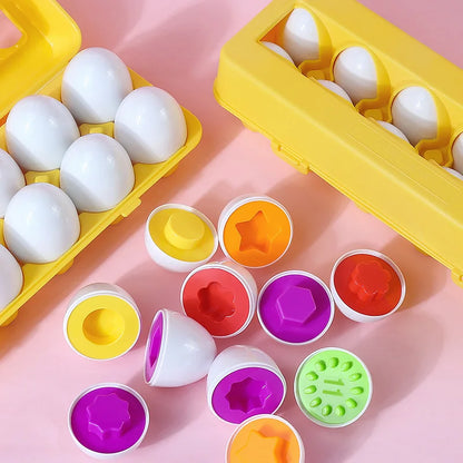 Matching Egg Shape and Color Puzzle Set for Kids