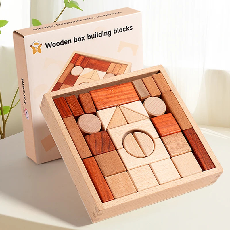 29 Piece Wooden Building Block Set for Kids