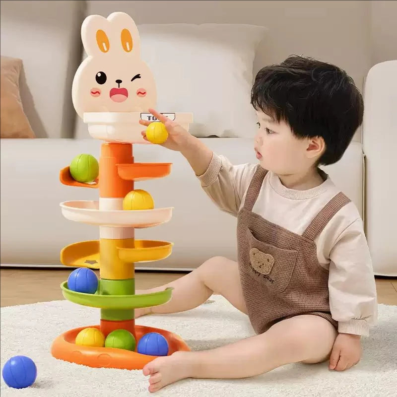 Animal Rolling Ball Drop Tower for Toddlers