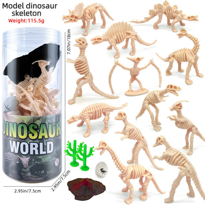 12 Piece Dinosaur Skeleton Figure Set