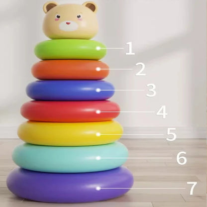 Rainbow Duck Ring Stacking Tower for Kids