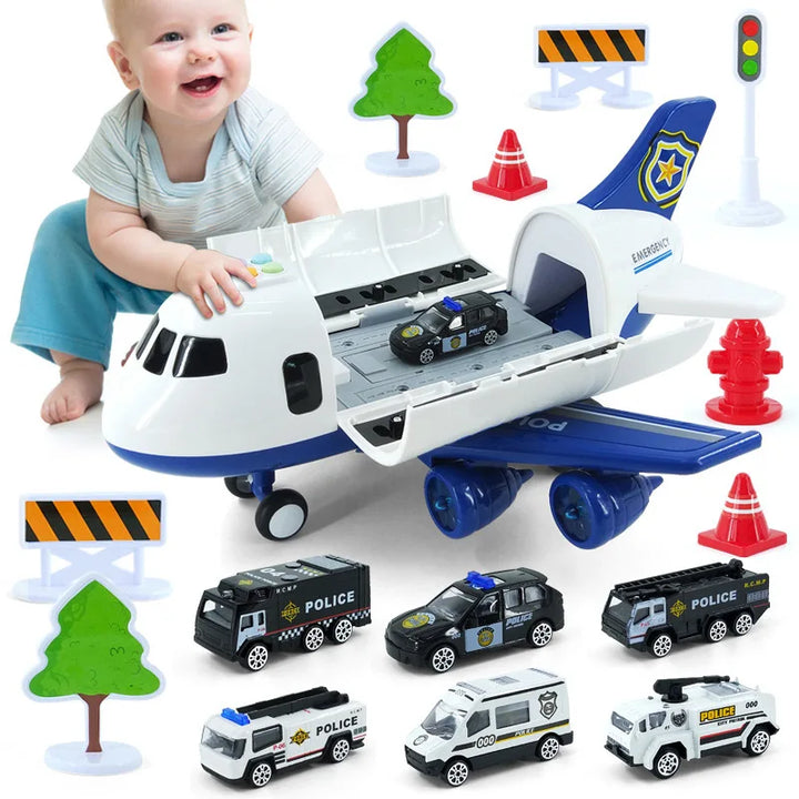 Large Airplane Carrier Toy with Mini Vehicles