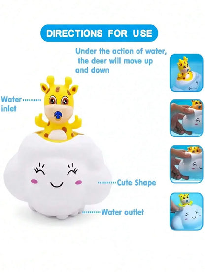 Cloud Rain Shower Bath Toy with Giraffe
