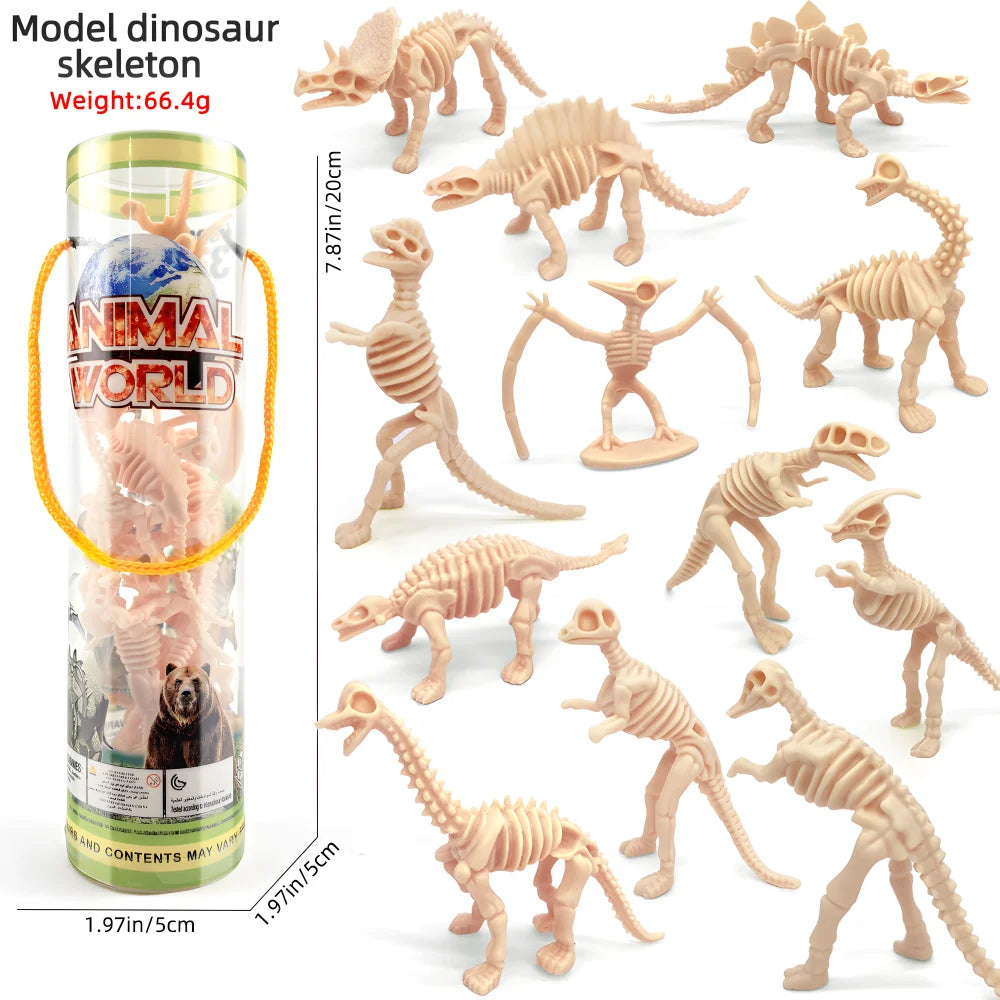 12 Piece Dinosaur Skeleton Figure Set