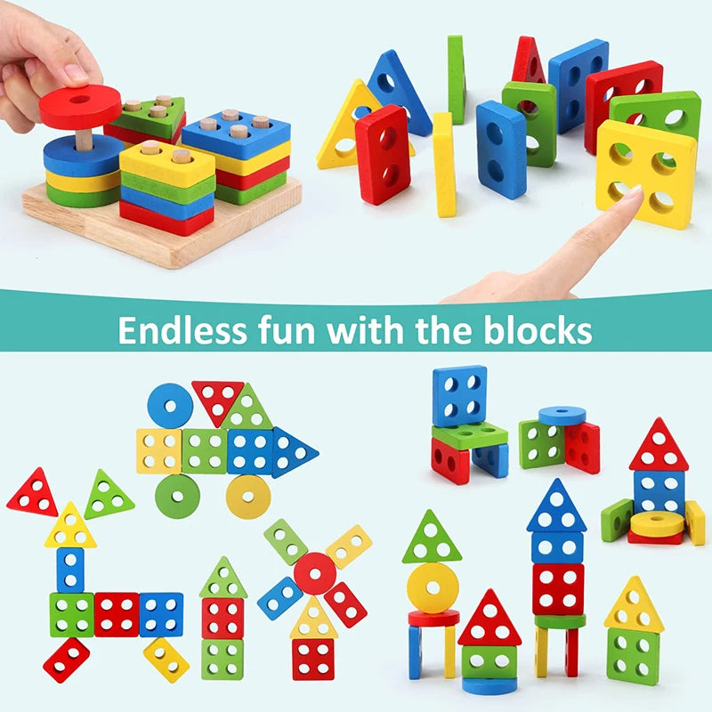 Wooden Montessori Learning Activity Toy Set for Kids