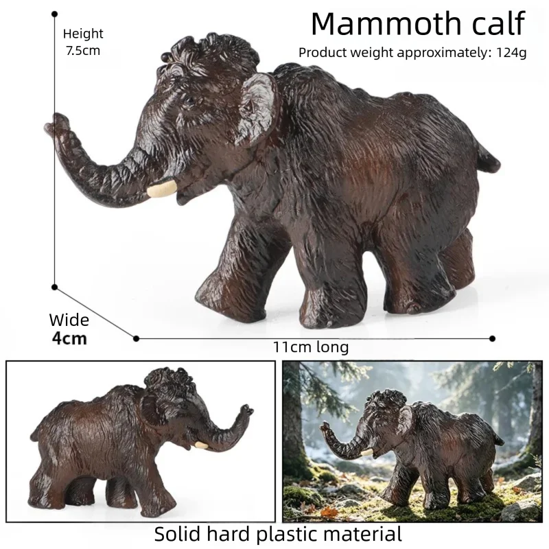 Realistic Woolly Mammoth and Elephant Animal Figure