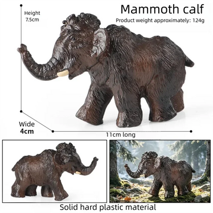 Realistic Woolly Mammoth and Elephant Animal Figure