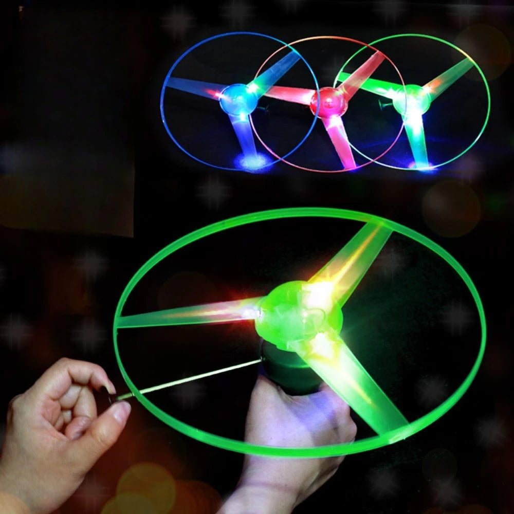 Luminous Pull String Flying Disc Toy for Kids
