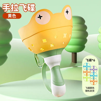 Cartoon Hand Pull Flying Disc Toy for Kids