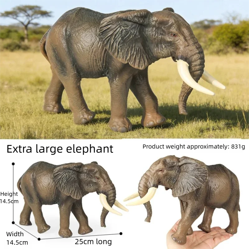 Realistic Woolly Mammoth and Elephant Animal Figure