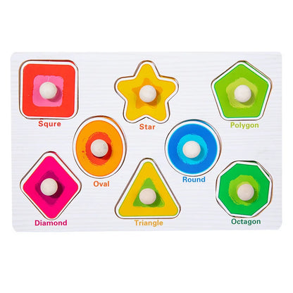 Wooden 3D Matching Puzzle Board for Kids